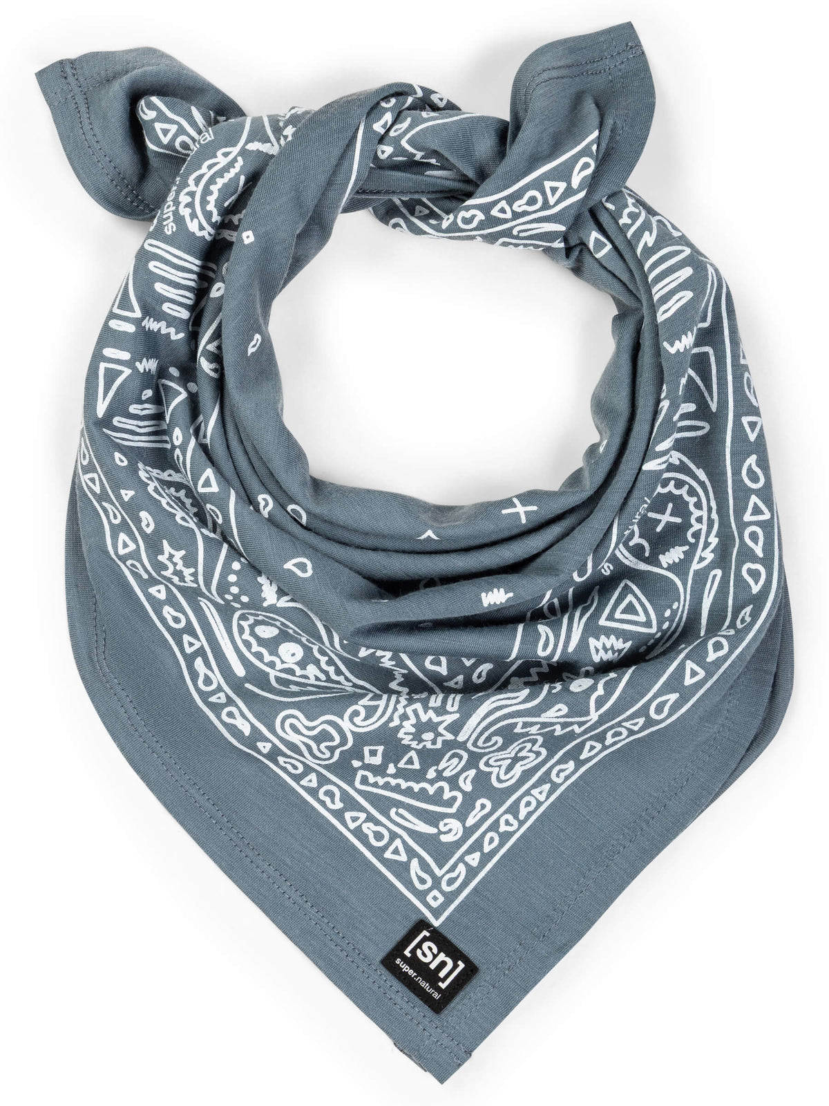 Pattern Bandana merinovillainen huivi, väri Stormy Weather/Fresh White – tuotekuva edestä