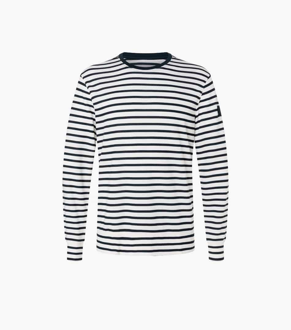 MIESTEN SOLUTION STRIPE BIO CREW MERINOPAITA
