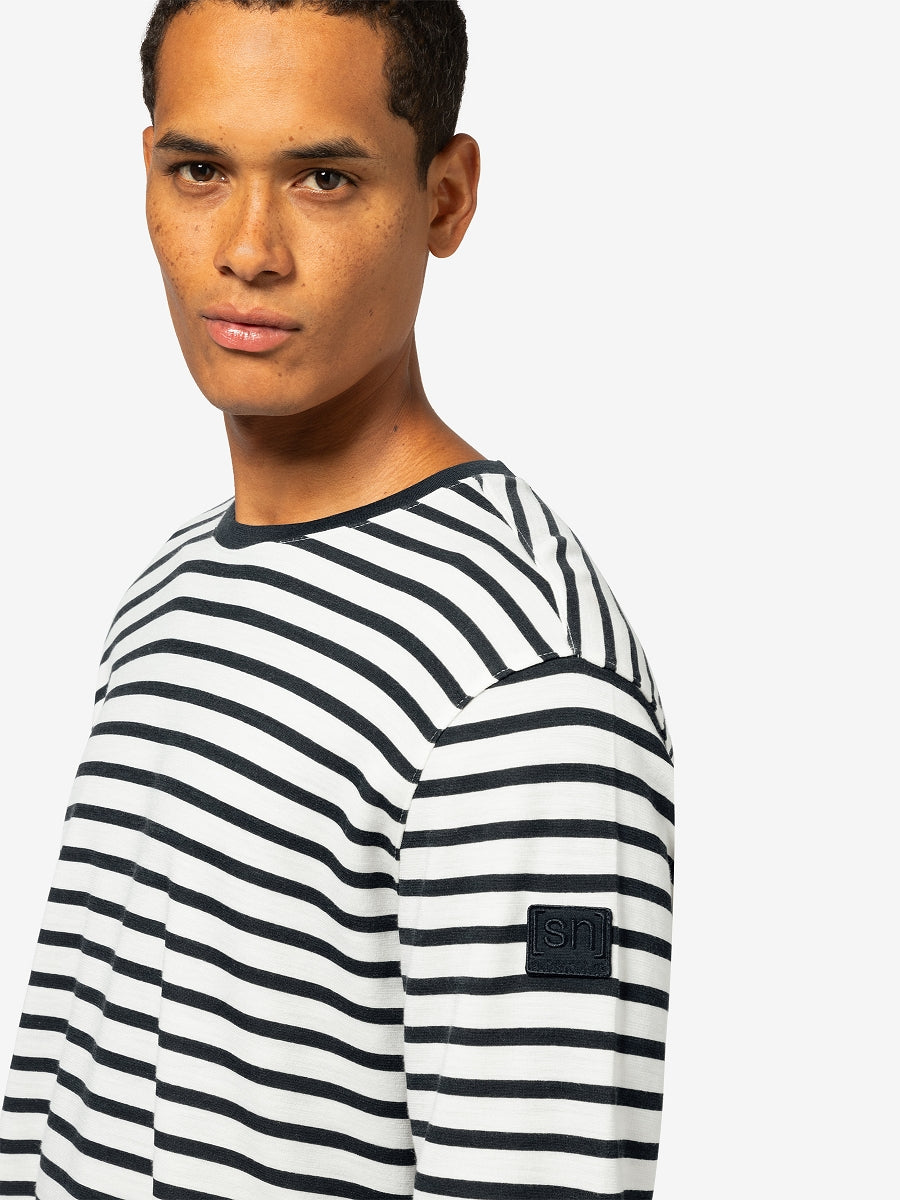 MIESTEN SOLUTION STRIPE BIO CREW MERINOPAITA