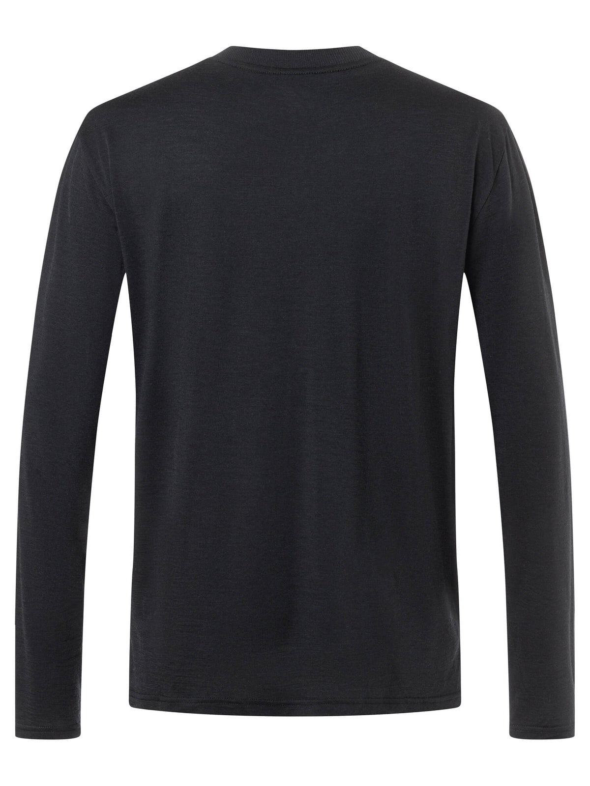 Miesten Casual Rib Bio J merinovillapaita, väri Jet Black – tuotekuva takaa