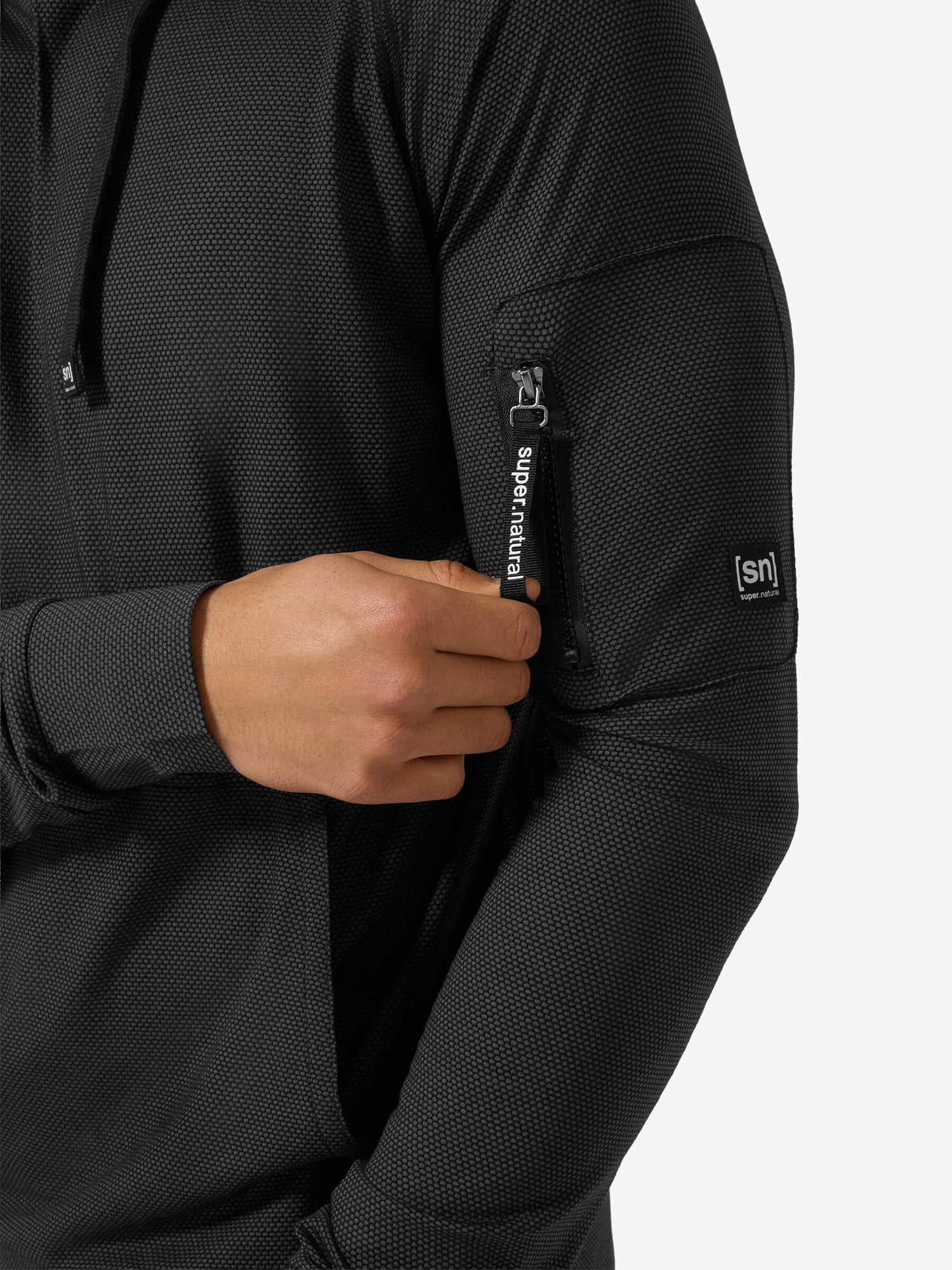 SUPER.NATURAL AIR HOODIE MIESTEN MERINOHUPPARI