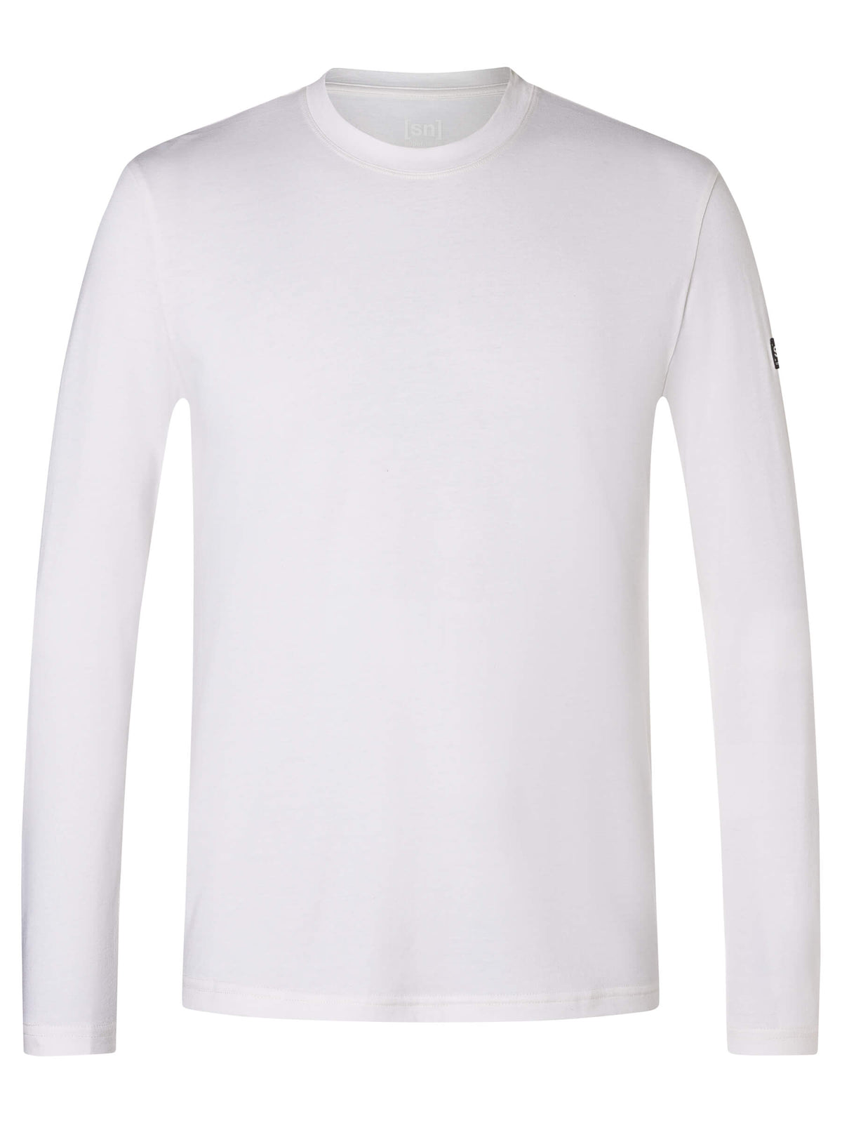 Miesten Casual Bio Cotton LS puuvilla-merinopaita, väri Bright White – tuotekuva edestä