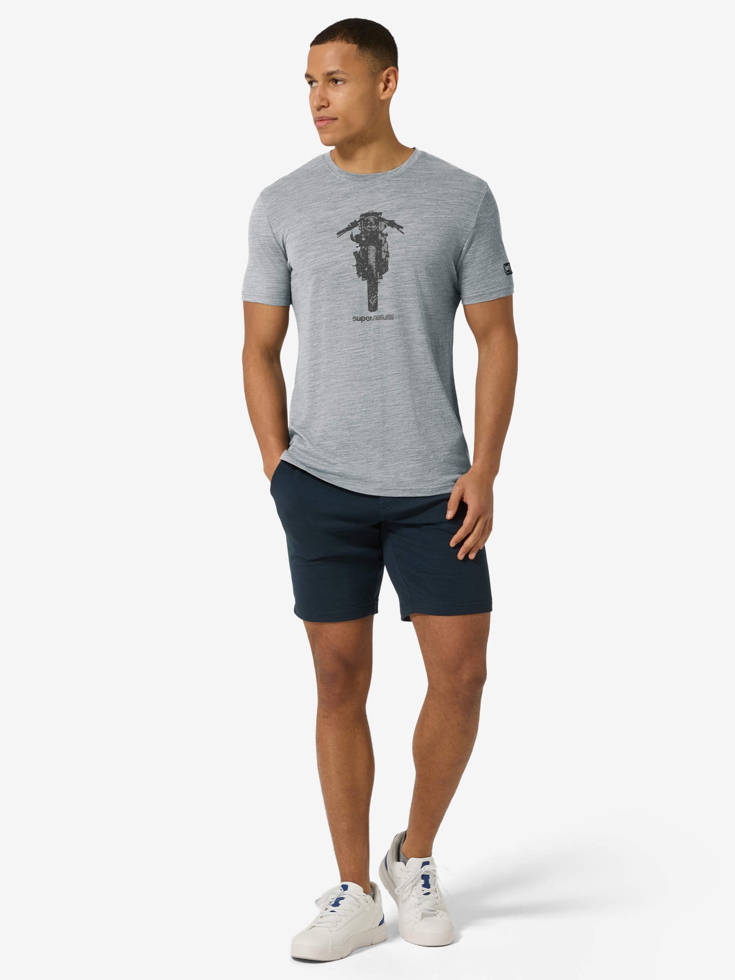 MIESTEN SCRAMBLER TEE MERINOVILLAINEN T-PAITA