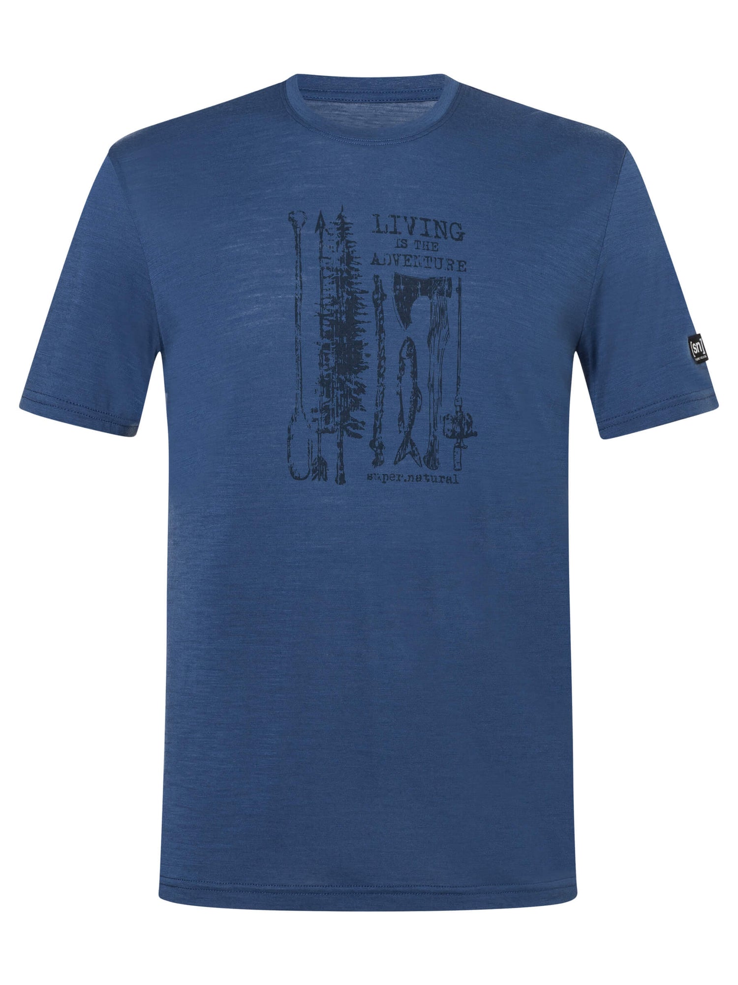 SUPER NATURAL FISHING ADVENTURE TEE - MIESTEN MERINO T-PAITA