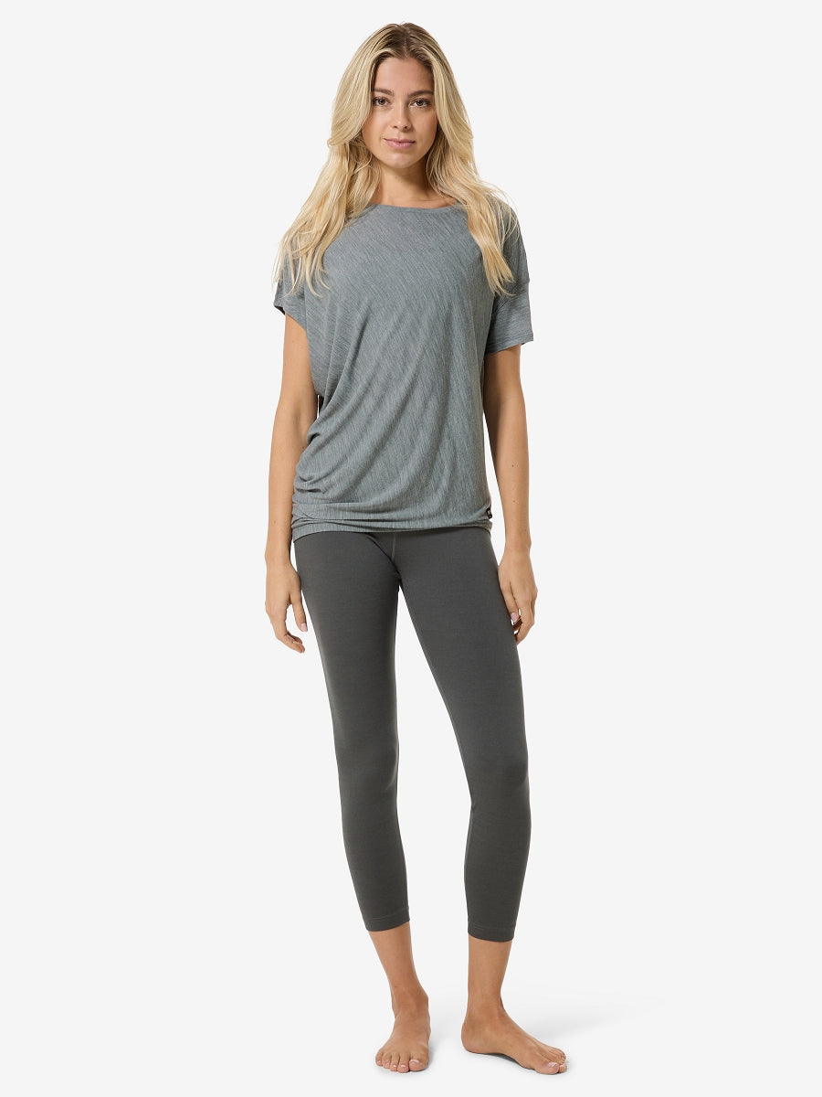 NAISTEN YOGA LOOSE TEE VÄLJÄ MERINO T-PAITA