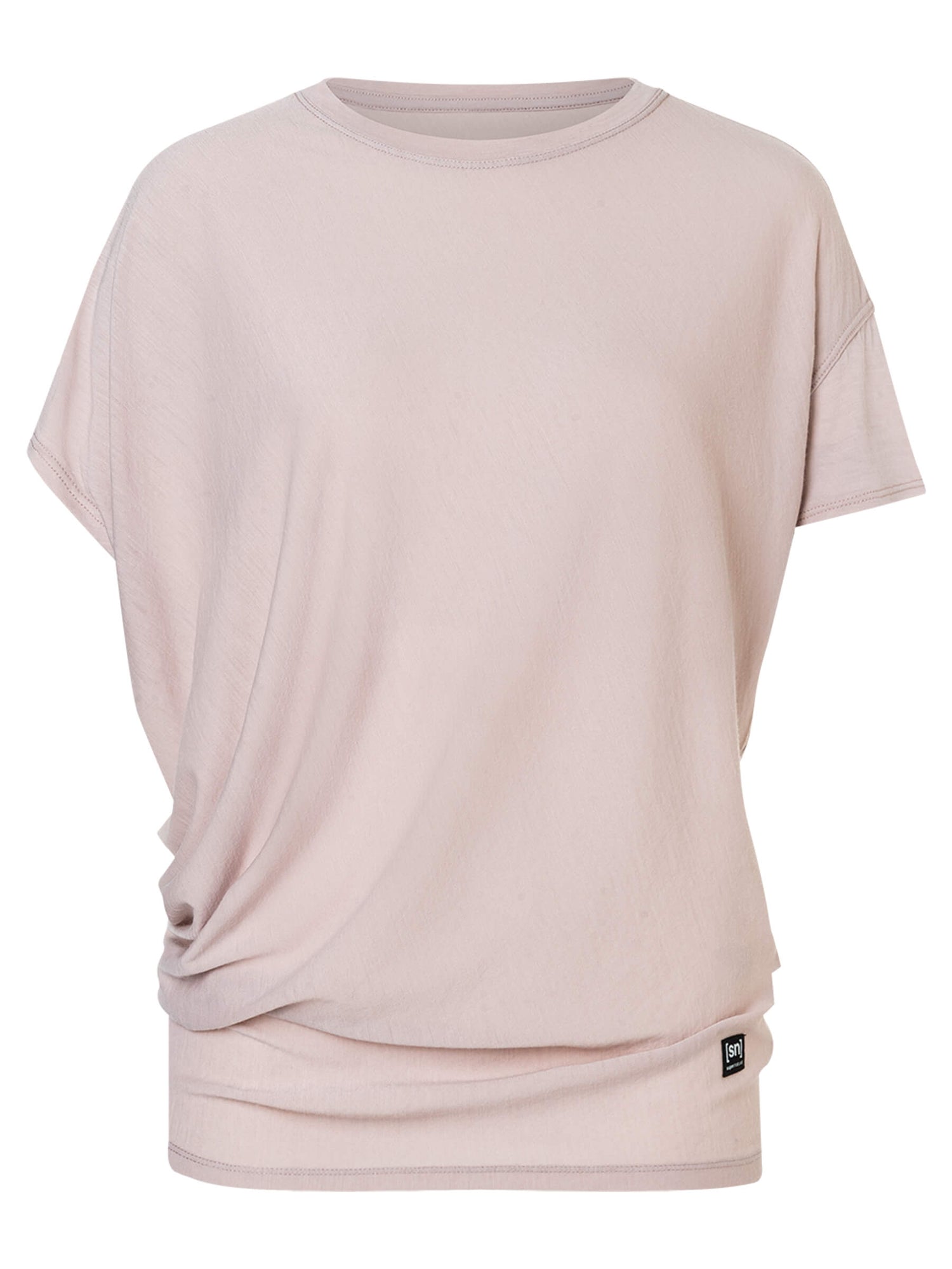 Naisten Yoga Loose Tee väljä merino t-paita, väri Dusty Rose – tuotekuva edestä