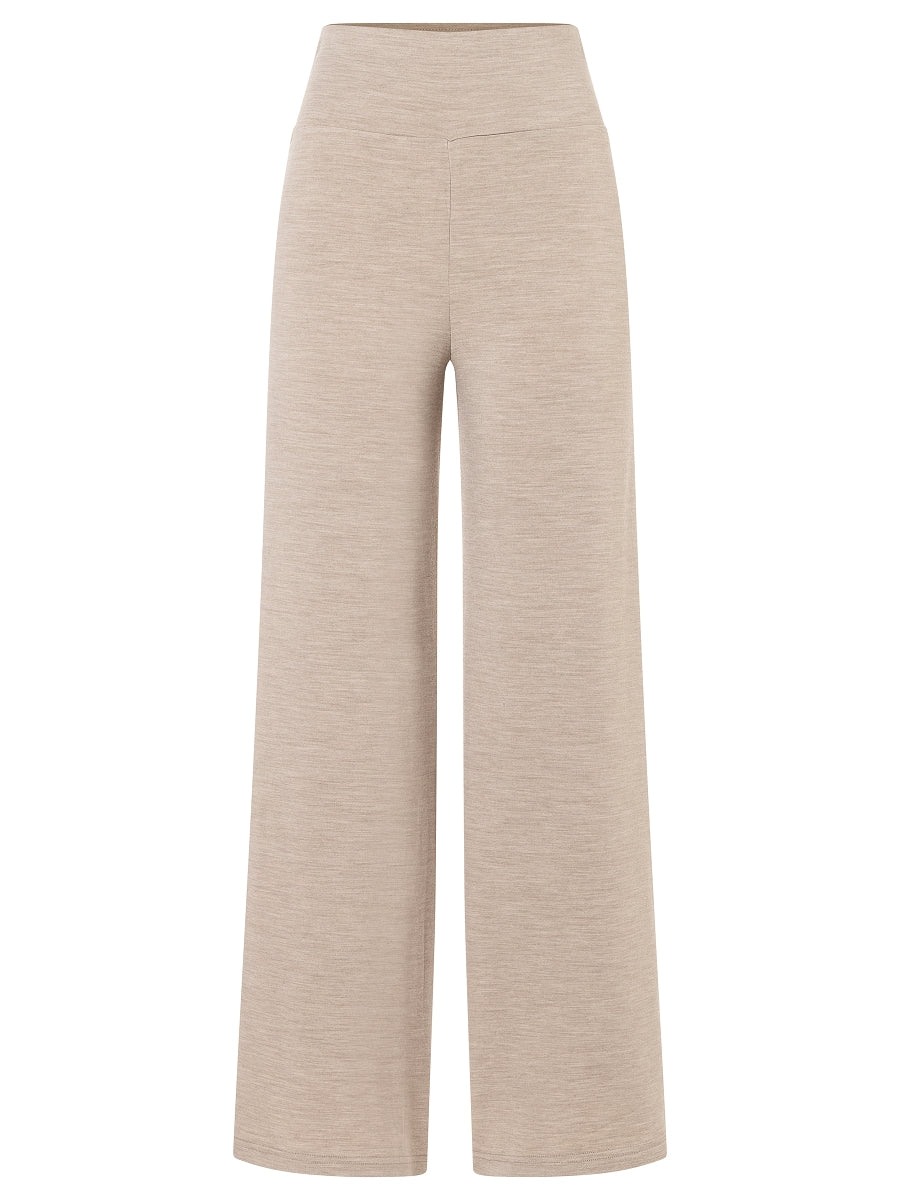 Naisten Comfy Culotte merinohousut, väri Vintage Khaki Melange – tuotekuva edestä