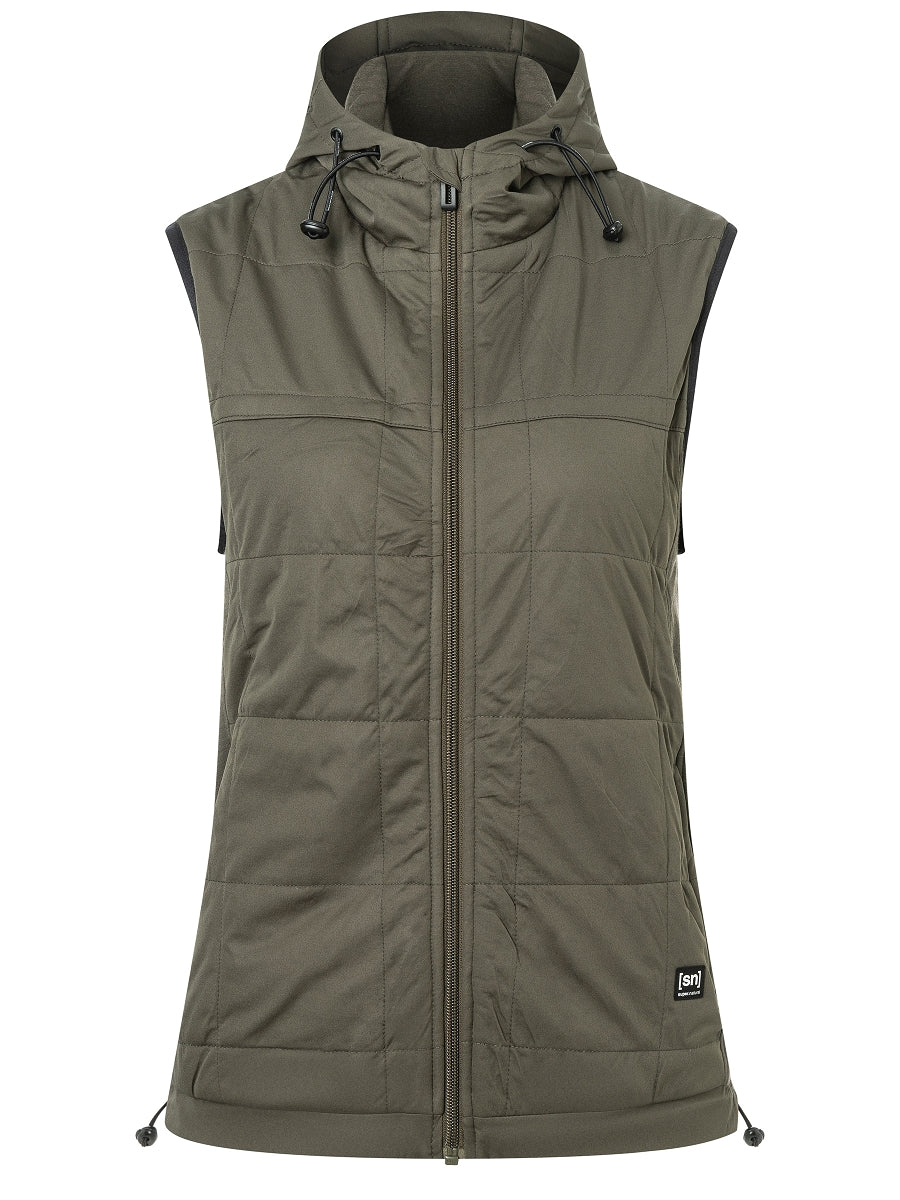 NAISTEN COMFORT HOODED GILET HUPULLINEN LIIVI