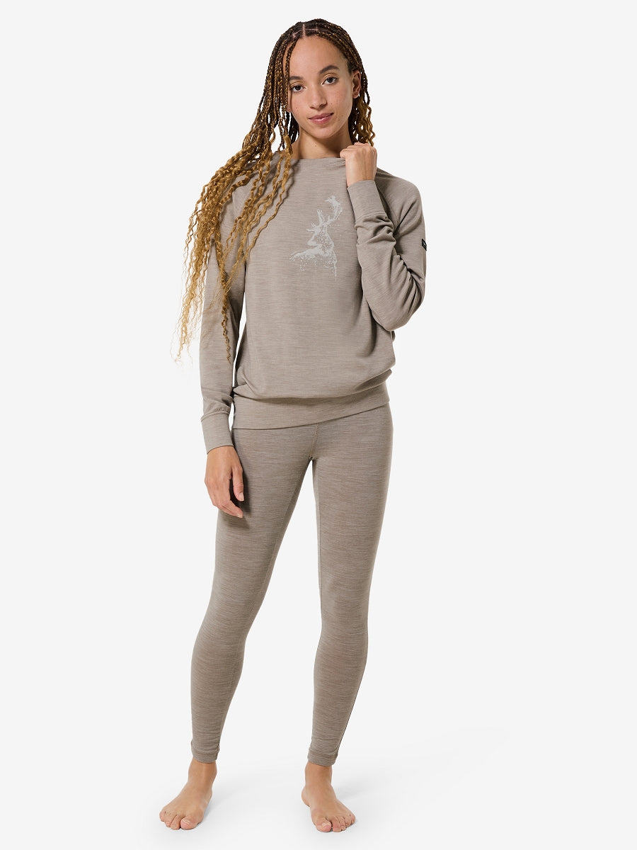 NAISTEN CHARMING DEER BRUSH PITKÄHIHAINEN MERINOPAITA