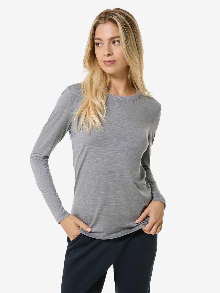 NAISTEN CASUAL RIB BIO J PITKÄHIHAINEN MERINOPAITA