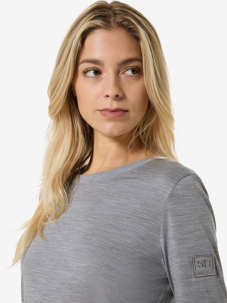 NAISTEN CASUAL RIB BIO J PITKÄHIHAINEN MERINOPAITA