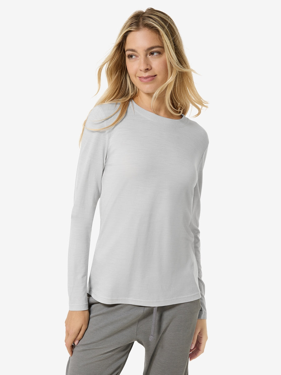 NAISTEN CASUAL RIB BIO J PITKÄHIHAINEN MERINOPAITA