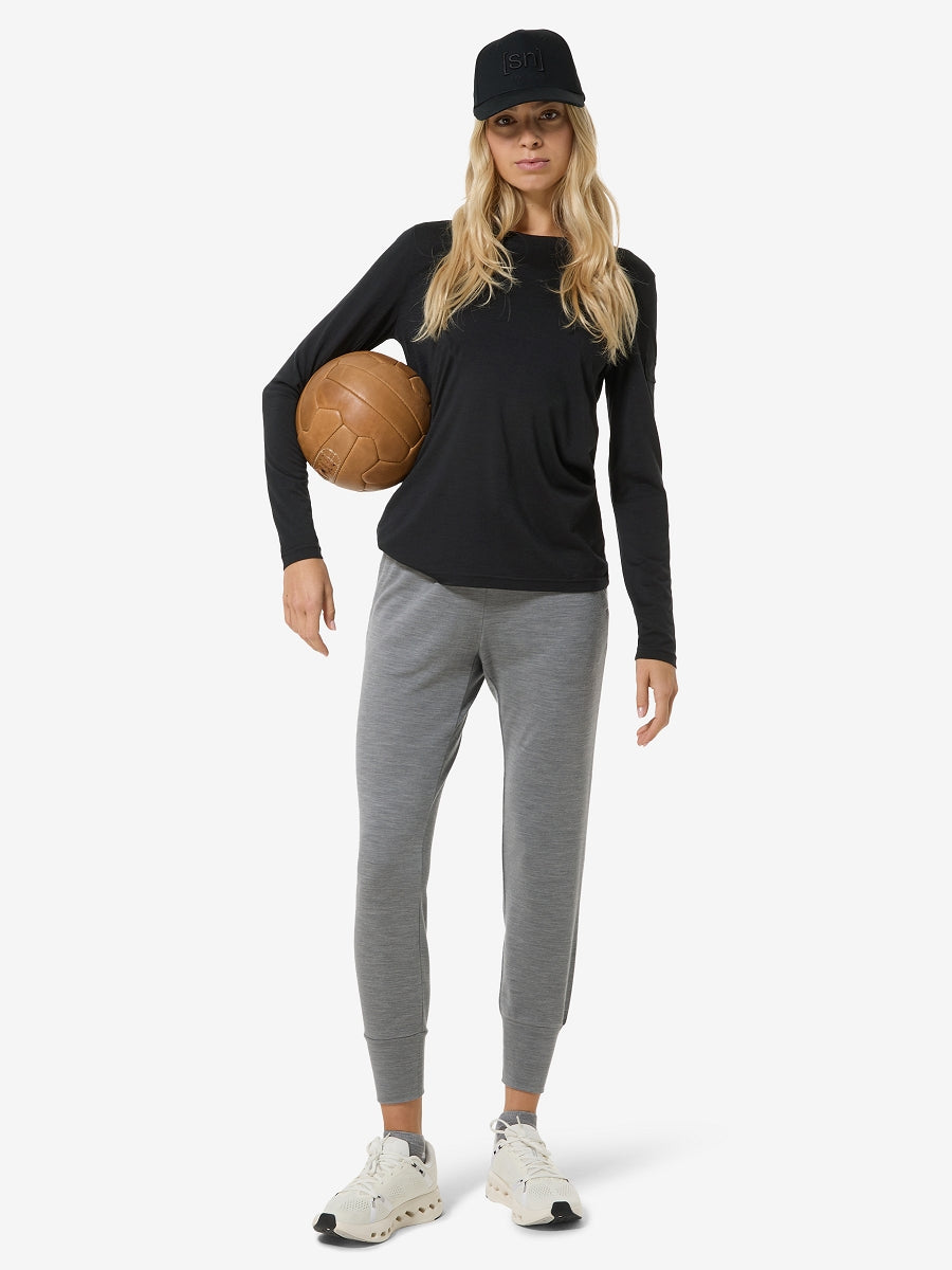 NAISTEN CASUAL RIB BIO J PITKÄHIHAINEN MERINOPAITA