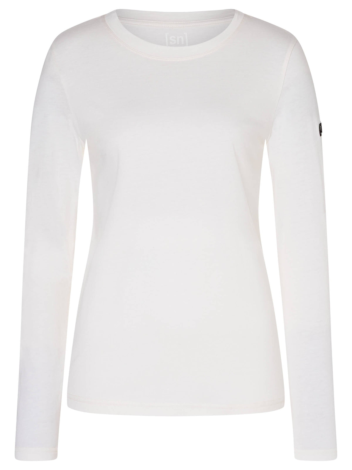 Naisten Casual Bio Cotton LS puuvilla-merinopaita, väri Bright White – tuotekuva edestä