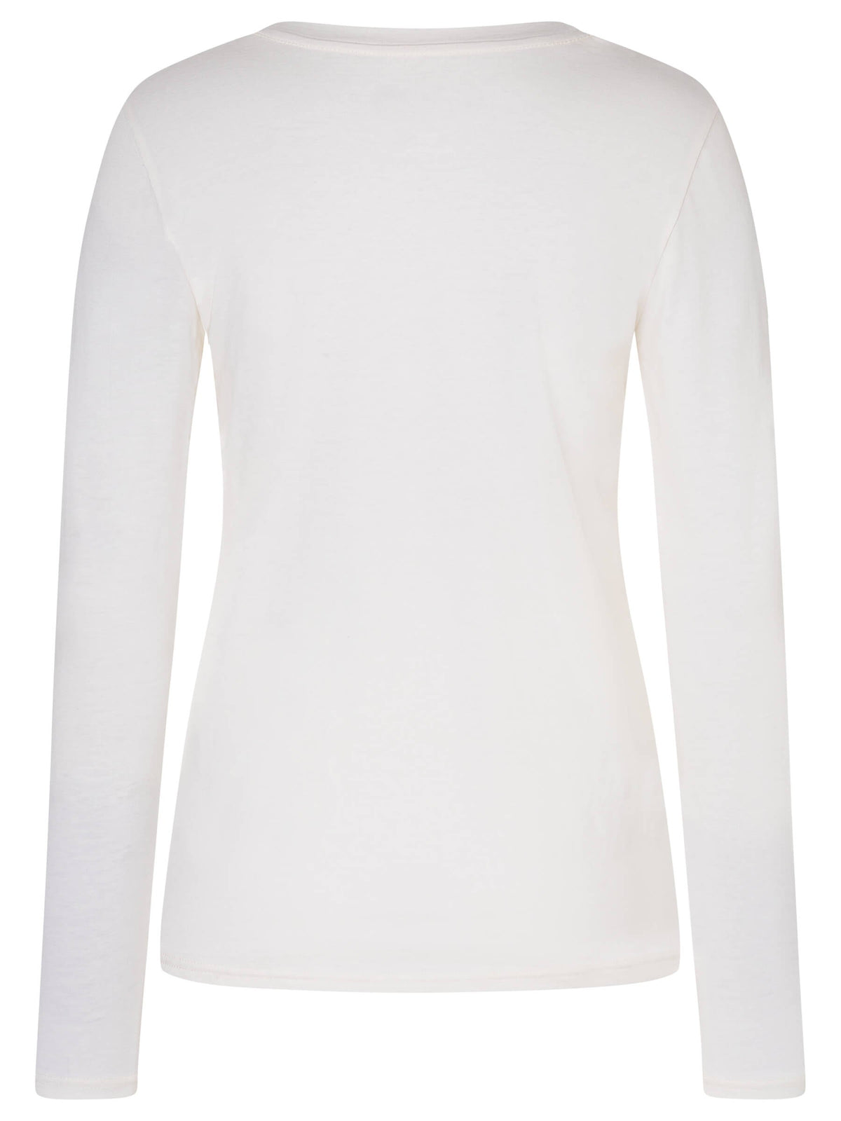 Naisten Casual Bio Cotton LS puuvilla-merinopaita, väri Bright White – tuotekuva takaa