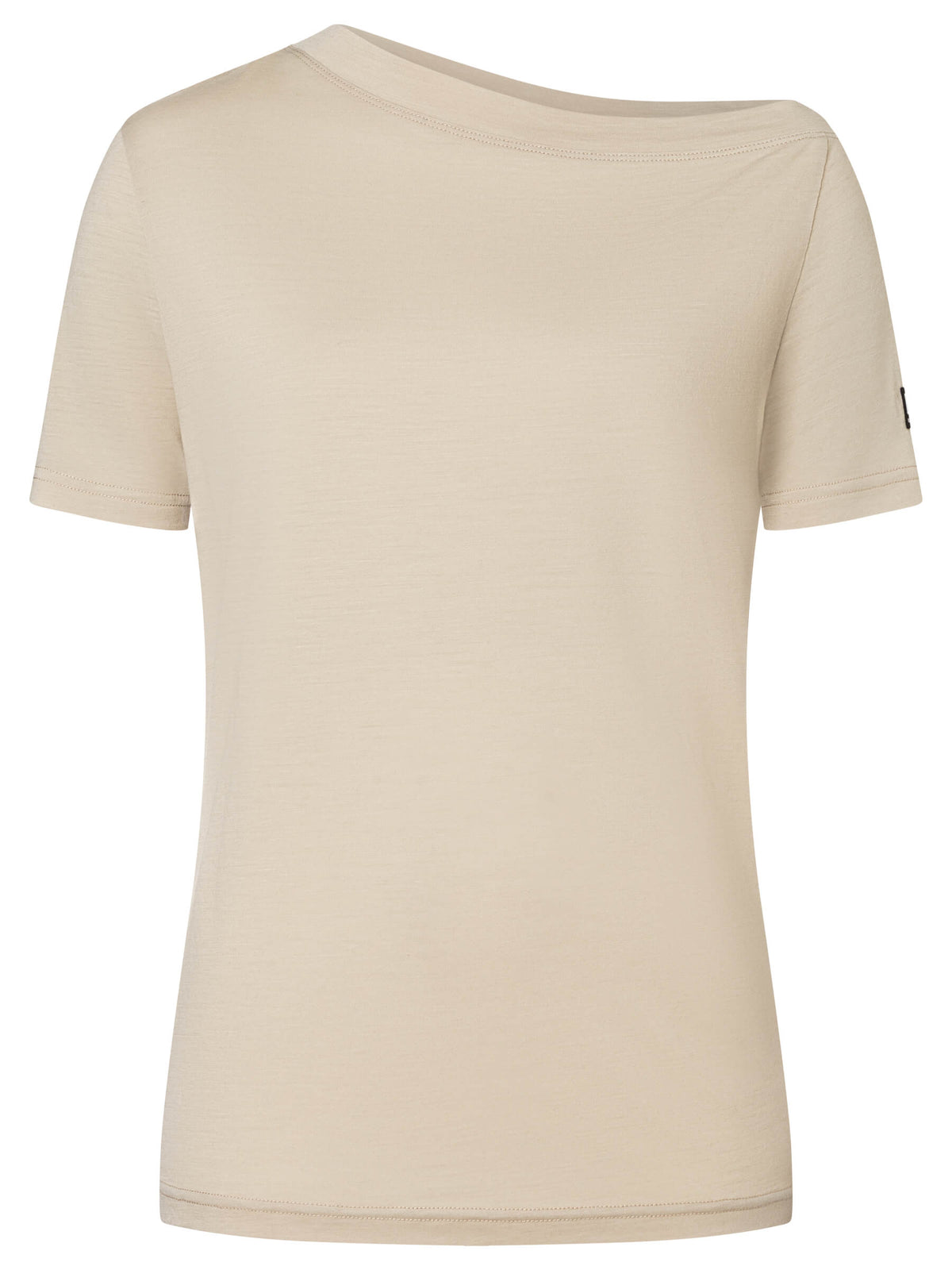 Naisten Drop Shoulder Tee rento merinovillapaita, väri White Pepper – tuotekuva edestä