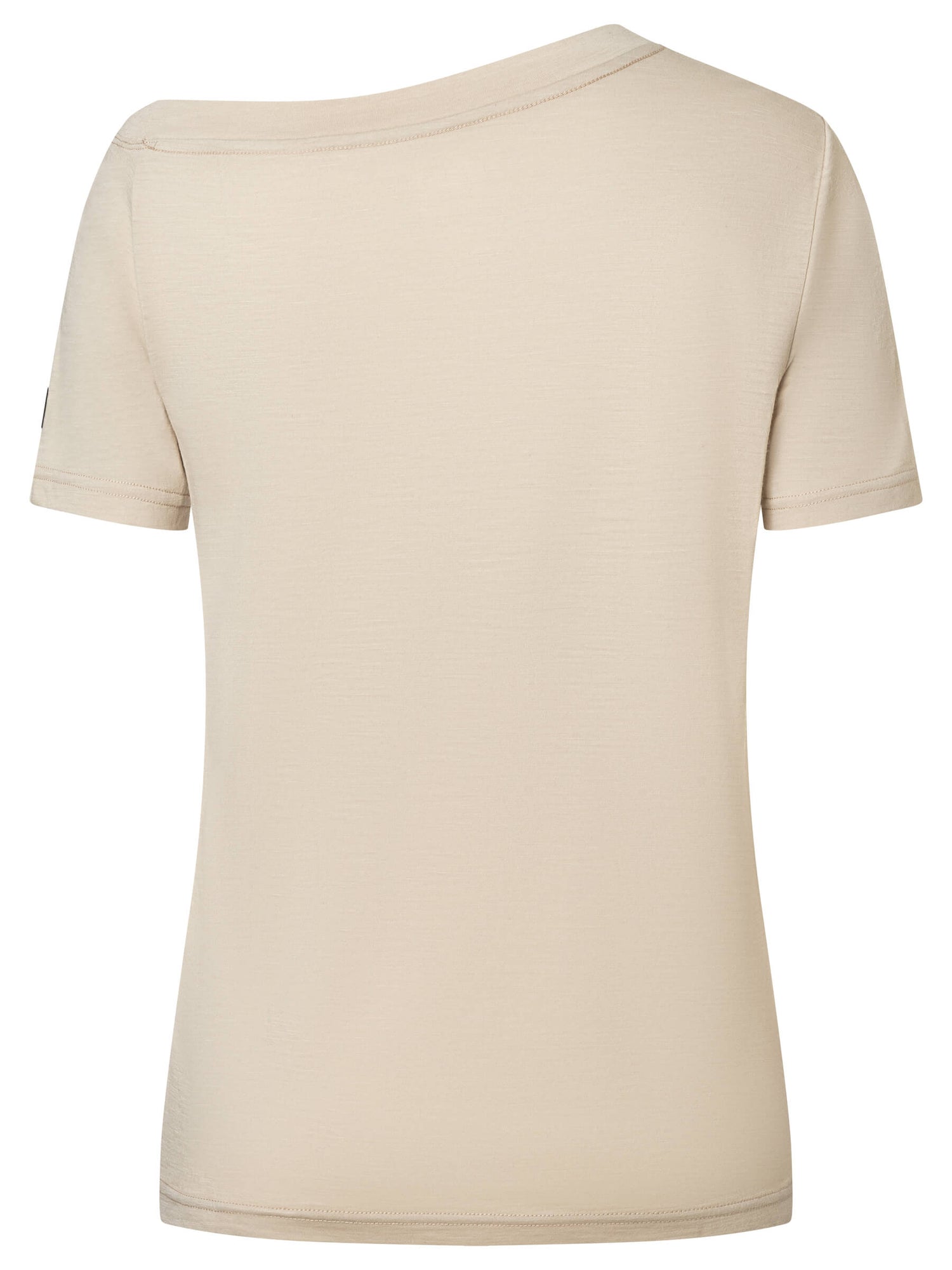 Naisten Drop Shoulder Tee rento merinovillapaita, väri White Pepper – tuotekuva takaa