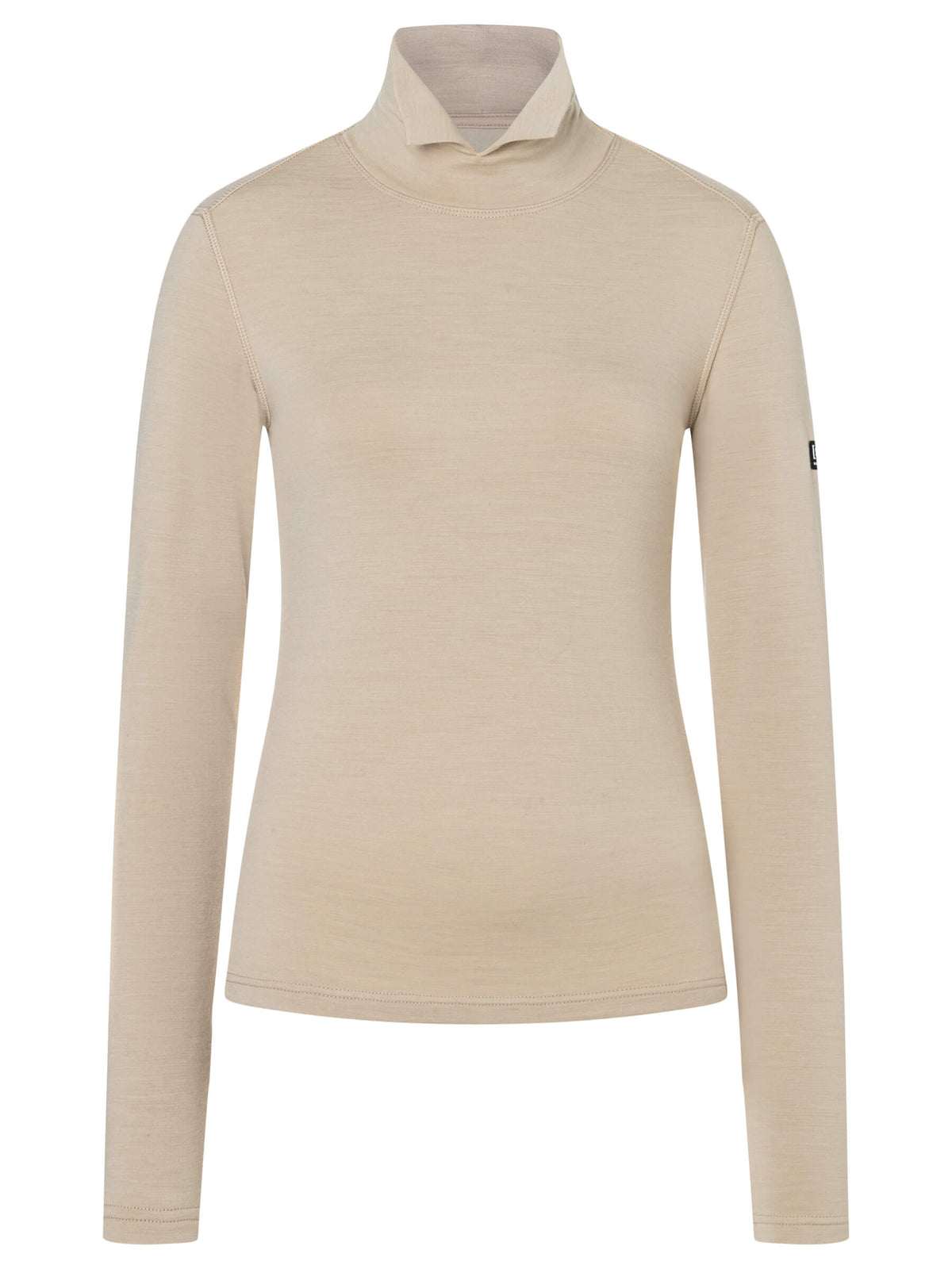 Naisten Split Brush Turtleneck merinopusero, väri White Pepper – tuotekuva edestä