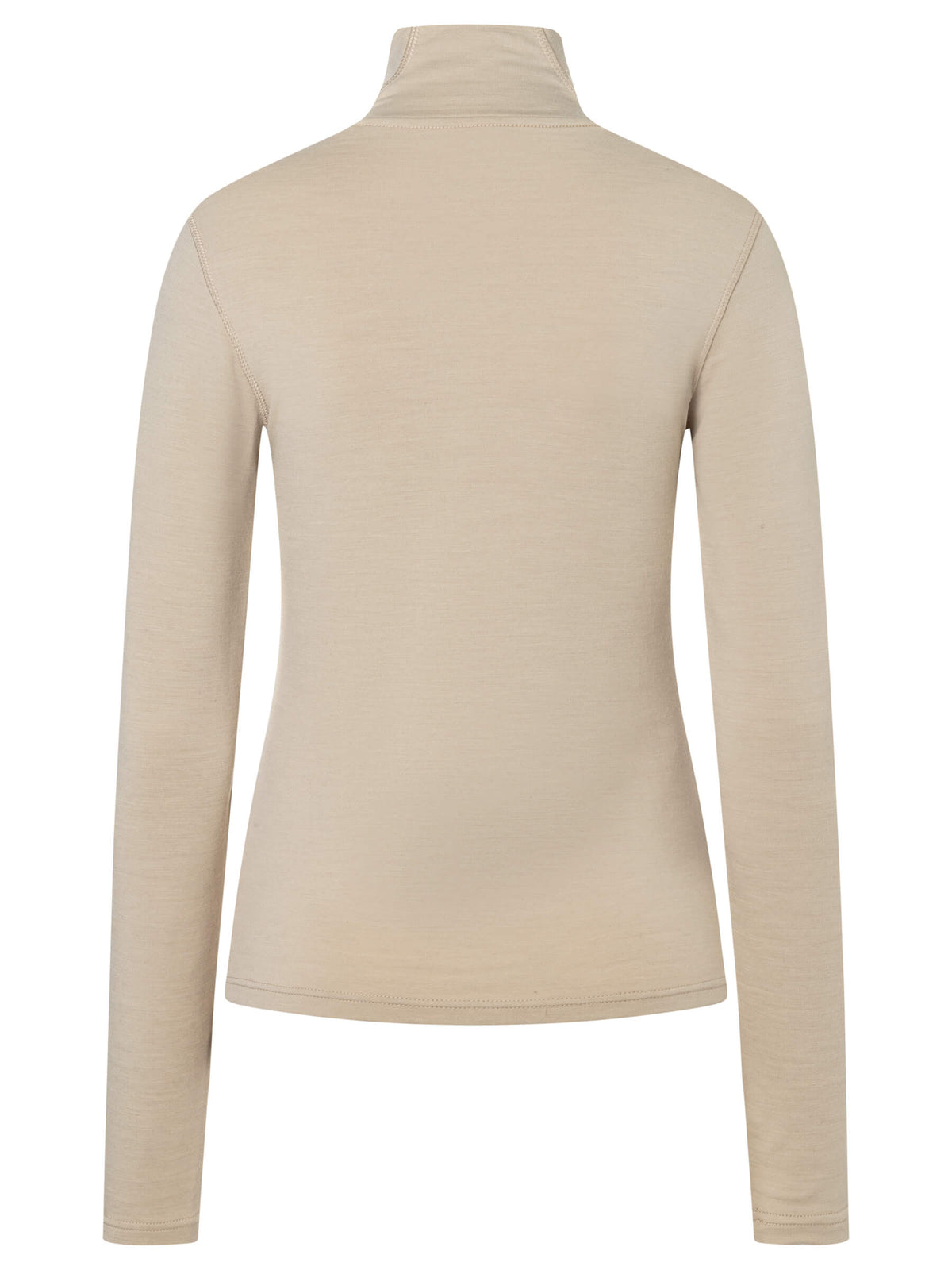 Naisten Split Brush Turtleneck merinopusero, väri White Pepper – tuotekuva takaa