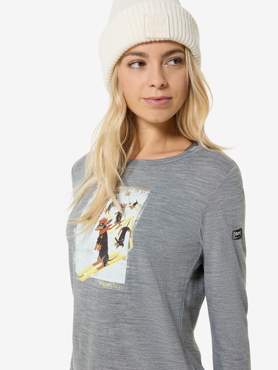 NAISTEN DACHSHUND PARTY PITKÄHIHAINEN MERINOPAITA