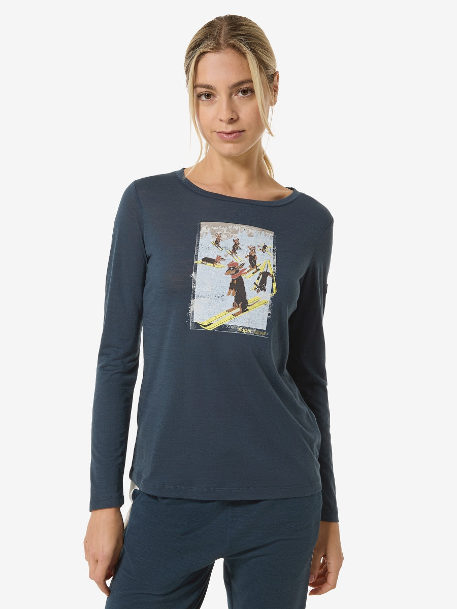 NAISTEN DACHSHUND PARTY PITKÄHIHAINEN MERINOPAITA