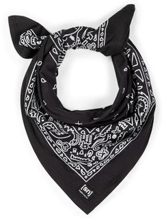 Pattern Bandana merinovillainen huivi, väri Jet Black/Fresh White – tuotekuva edestä