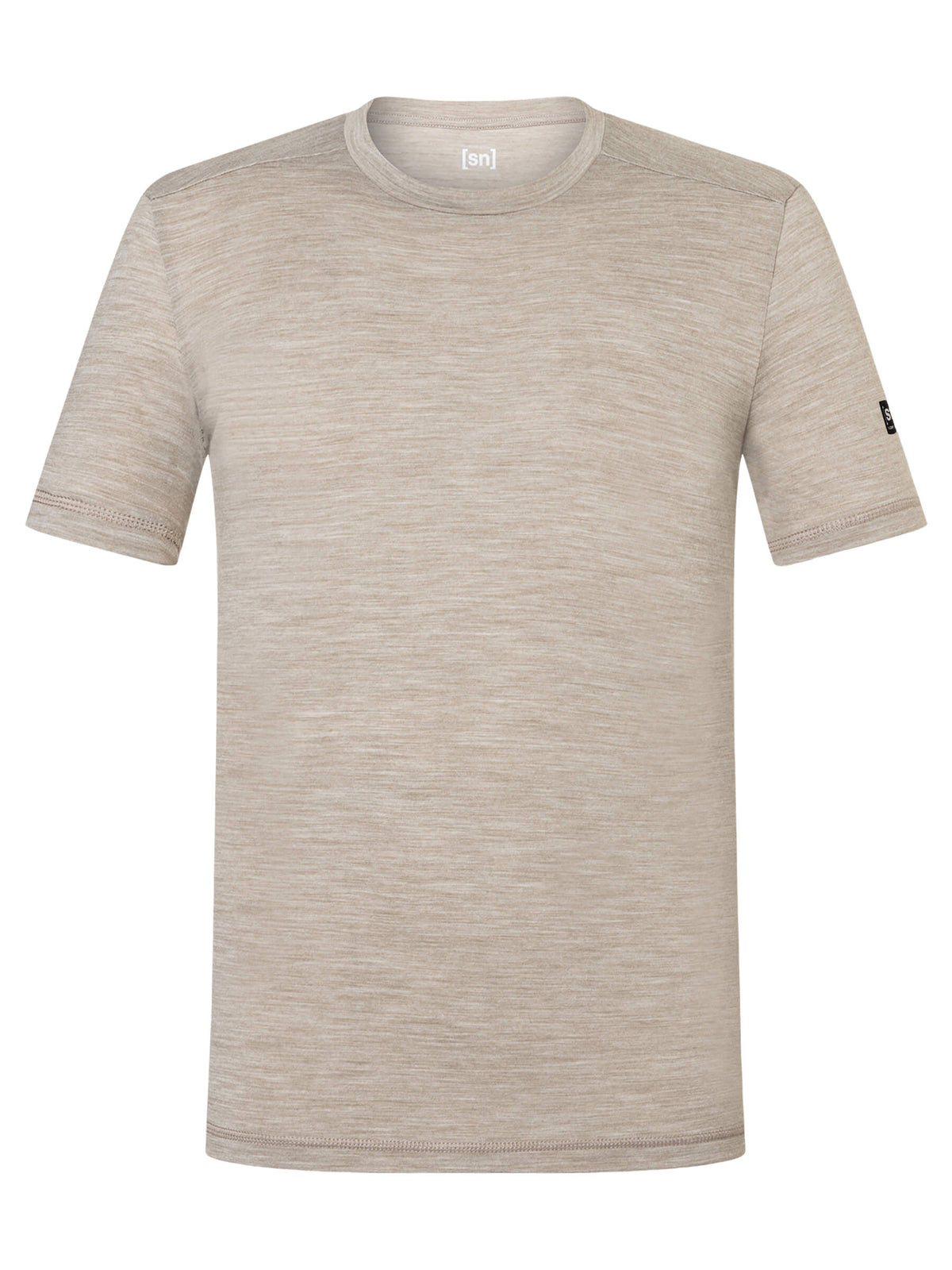 Miesten Essential merino t-paita, väri Vintage Khaki Melange – tuotekuva edestä