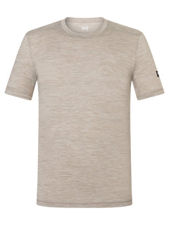 Miesten Essential merino t-paita, väri Vintage Khaki Melange – tuotekuva edestä