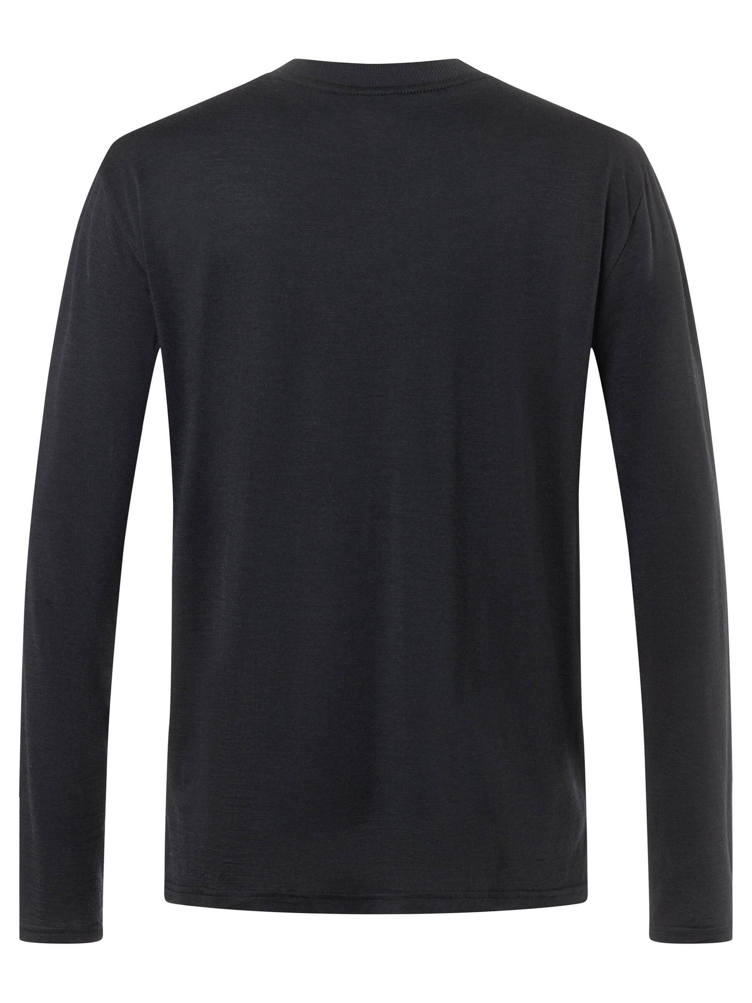 Miesten Casual Rib Bio J merinovillapaita, väri Jet Black – tuotekuva takaa