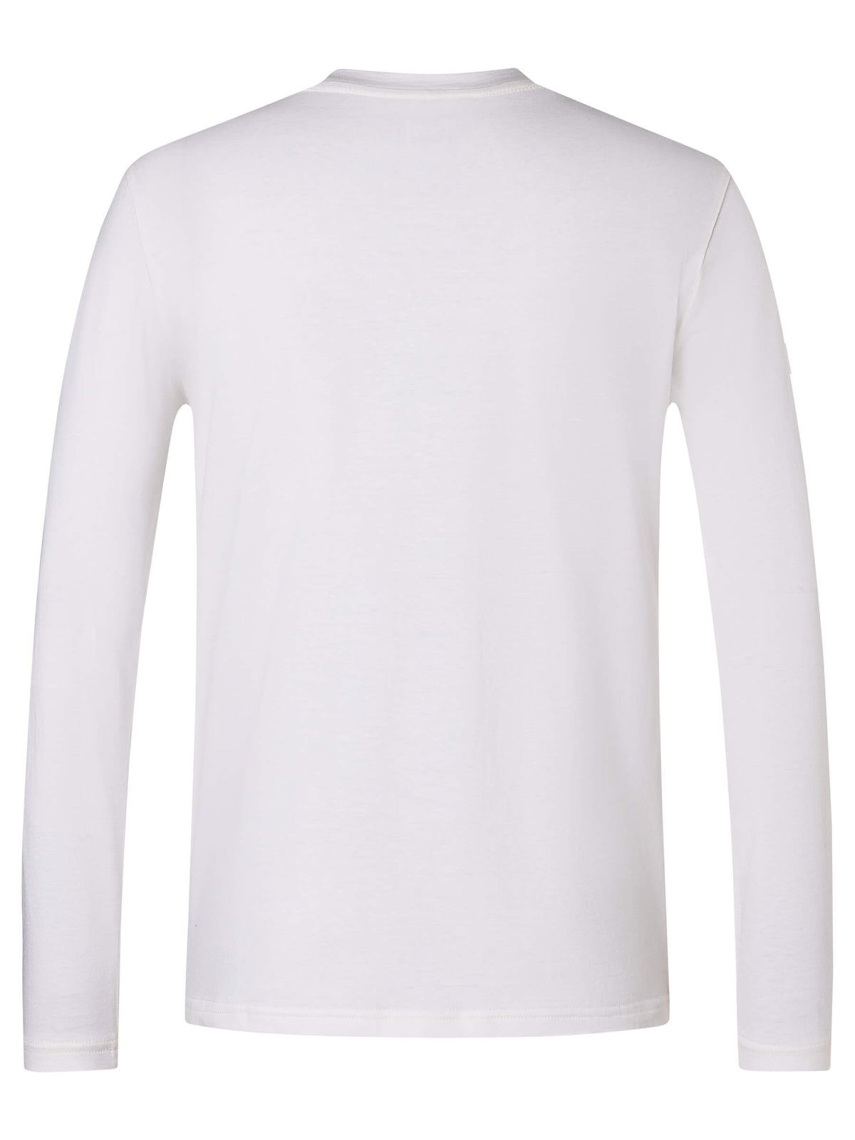 Miesten Casual Bio Cotton LS puuvilla-merinopaita, väri Bright White – tuotekuva takaa