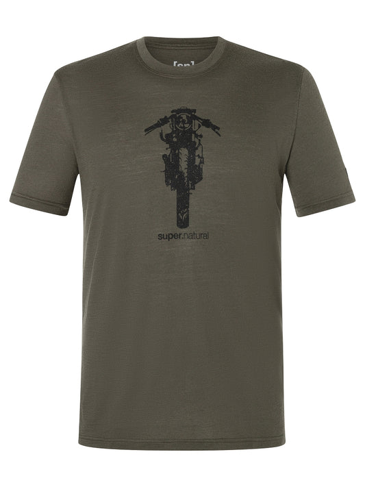 MIESTEN SCRAMBLER TEE MERINOVILLAINEN T-PAITA