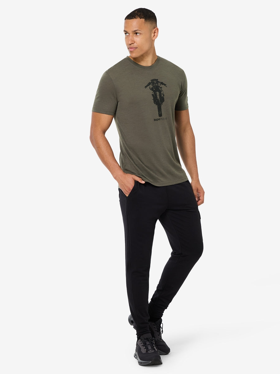 MIESTEN SCRAMBLER TEE MERINOVILLAINEN T-PAITA