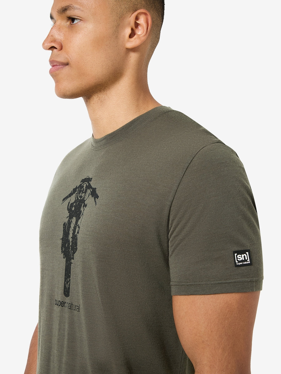 MIESTEN SCRAMBLER TEE MERINOVILLAINEN T-PAITA