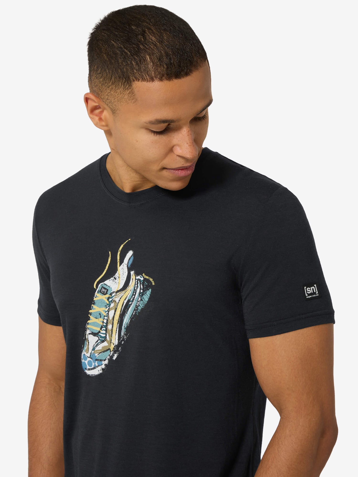 SUPER NATURAL FLASHY SNEAKER TEE - MIESTEN MERINO T-PAITA