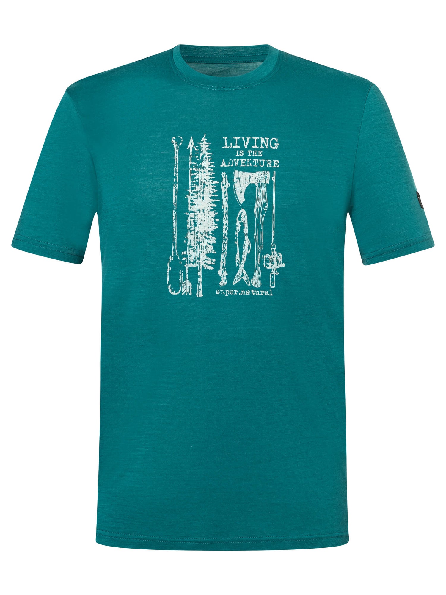SUPER NATURAL FISHING ADVENTURE TEE - MIESTEN MERINO T-PAITA