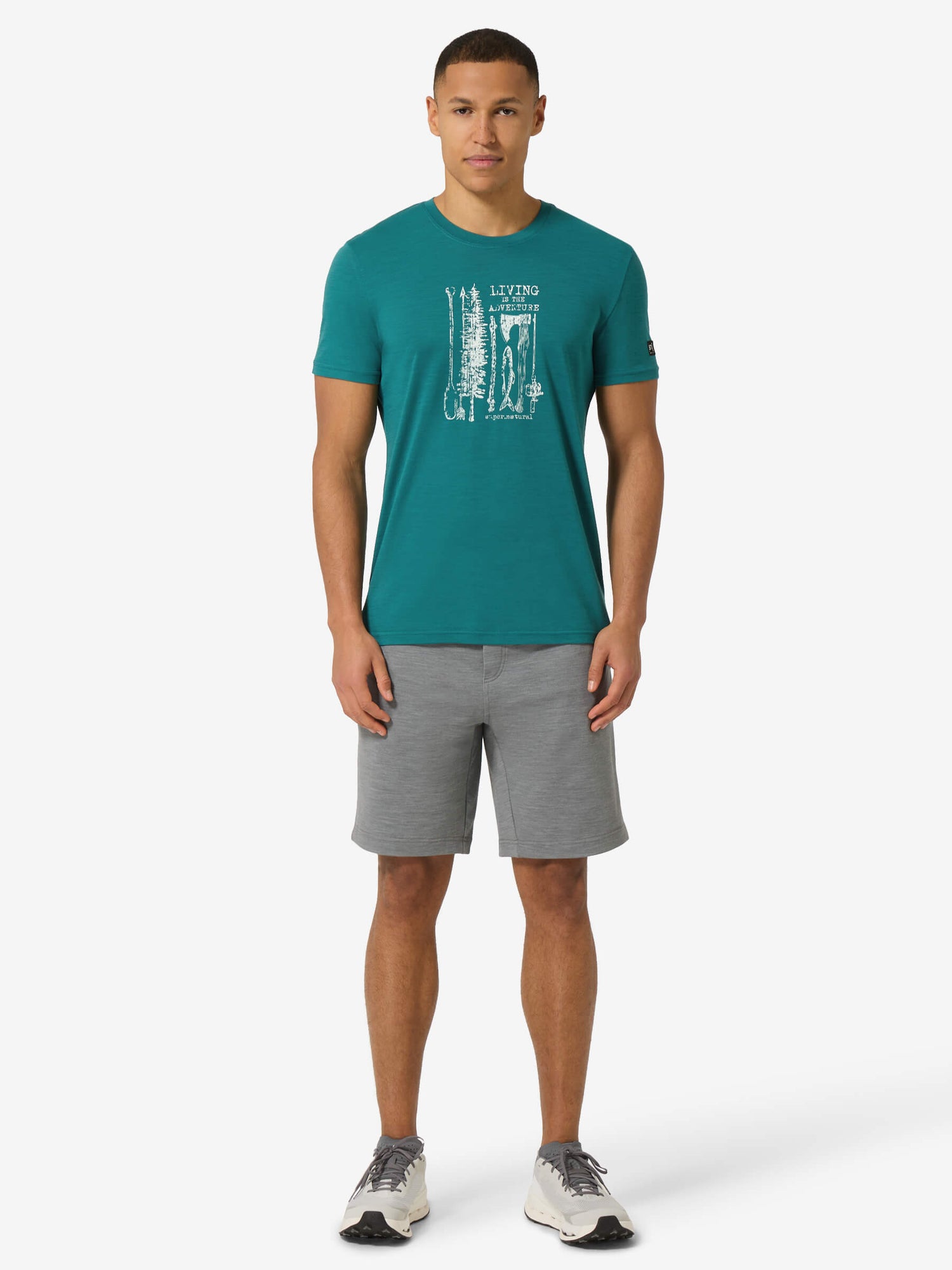 SUPER NATURAL FISHING ADVENTURE TEE - MIESTEN MERINO T-PAITA