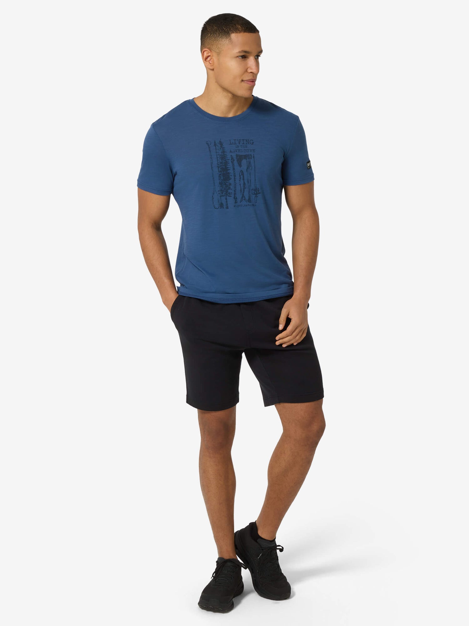 SUPER NATURAL FISHING ADVENTURE TEE - MIESTEN MERINO T-PAITA