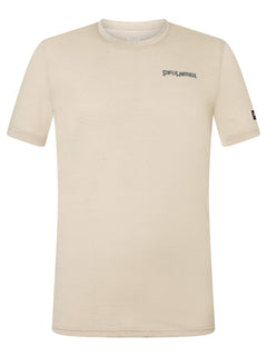 Miesten Peak Lovers Tee merino t-paita, väri White Pepper/Eucalyptus – tuotekuva takaa