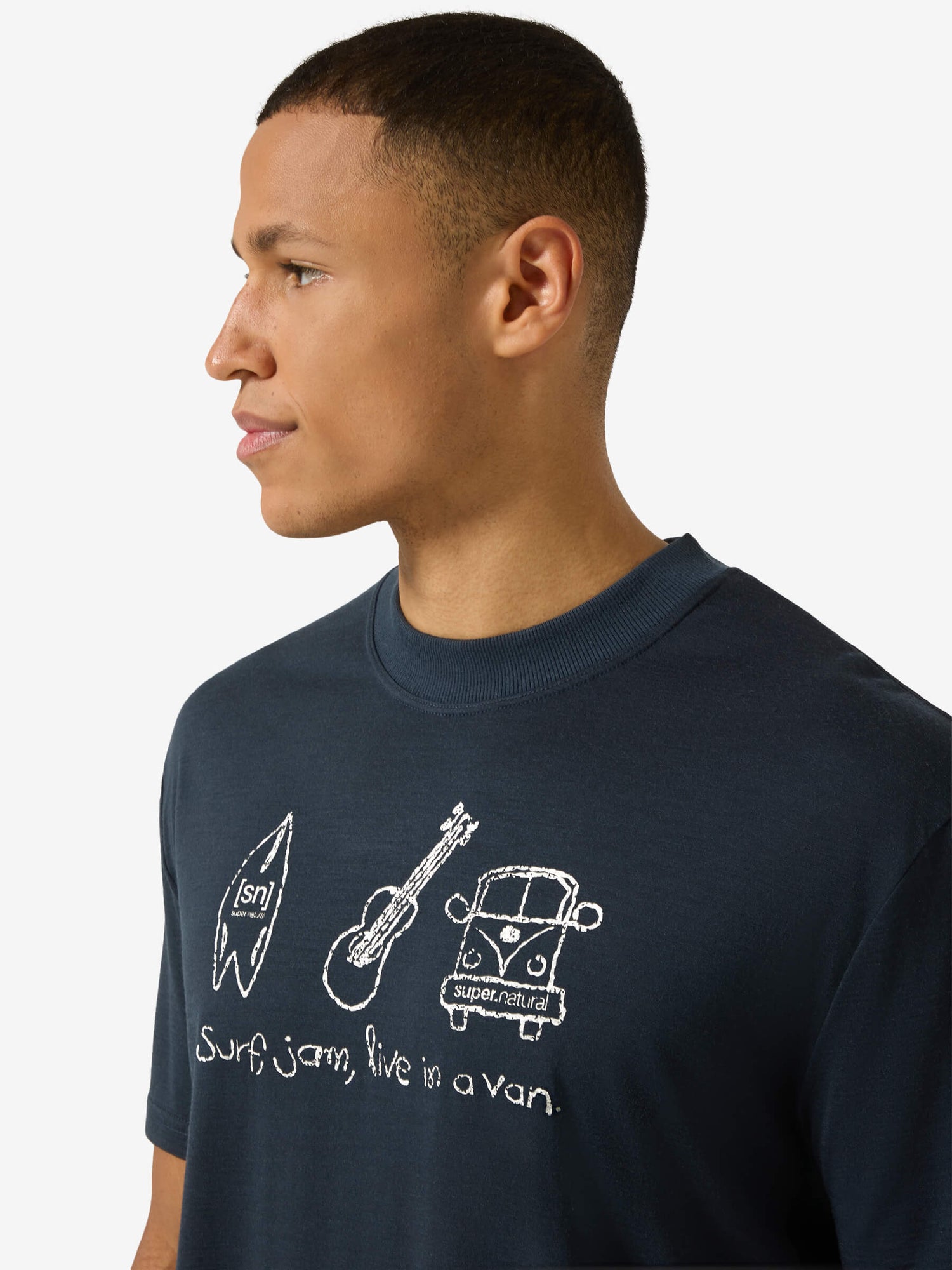 SUPER.NATURAL VAN LIFE BIO J TEE - MIESTEN MERINO T-PAITA