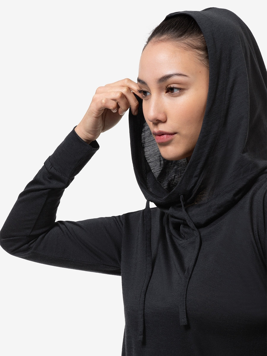 NAISTEN FUNNEL HOODIE MERINOHUPPARI