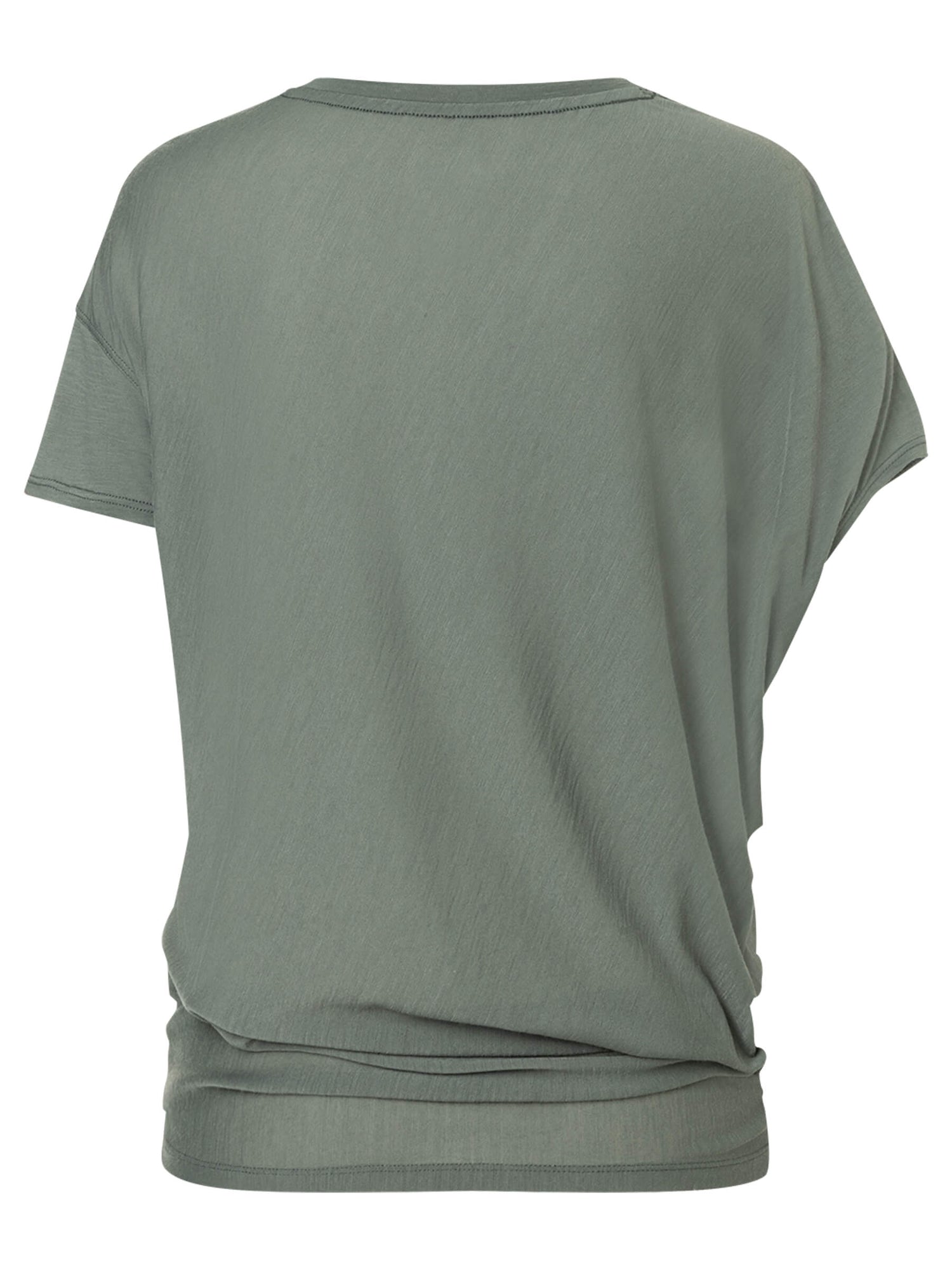 Naisten Yoga Loose Tee väljä merino t-paita, väri Eucalyptus – tuotekuva takaa