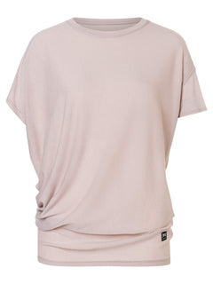 Naisten Yoga Loose Tee väljä merino t-paita, väri Dusty Rose – tuotekuva edestä
