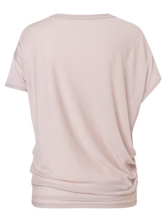 Naisten Yoga Loose Tee väljä merino t-paita, väri Dusty Rose – tuotekuva takaa