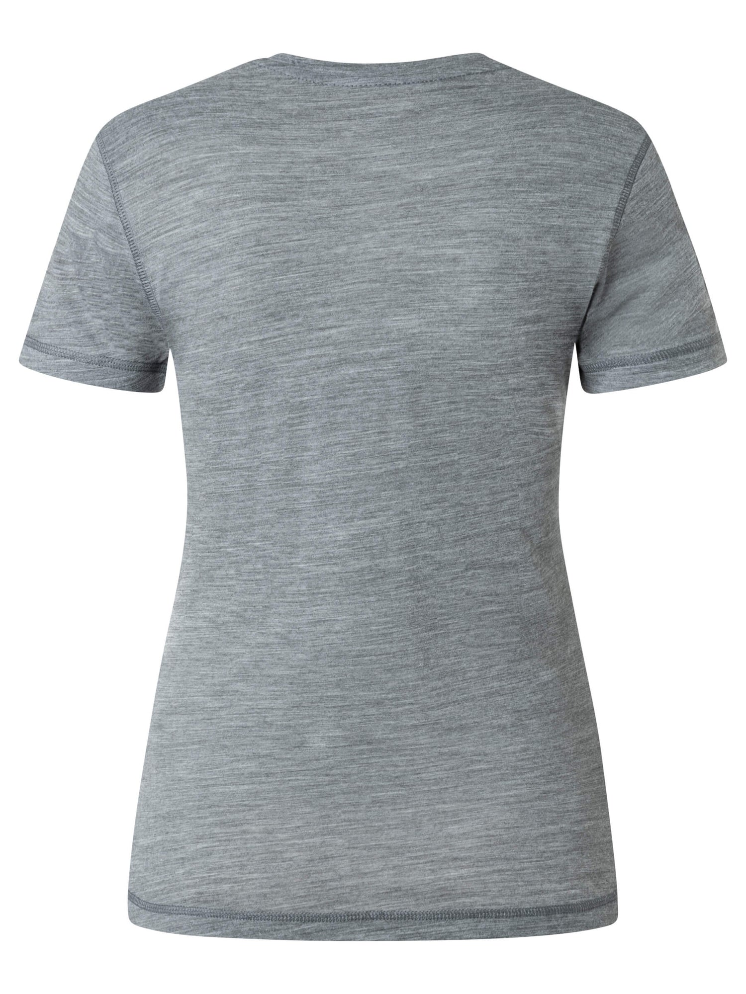 Naisten Sierra140 merino t-paita, väri Cashmere Grey Melange – tuotekuva takaa