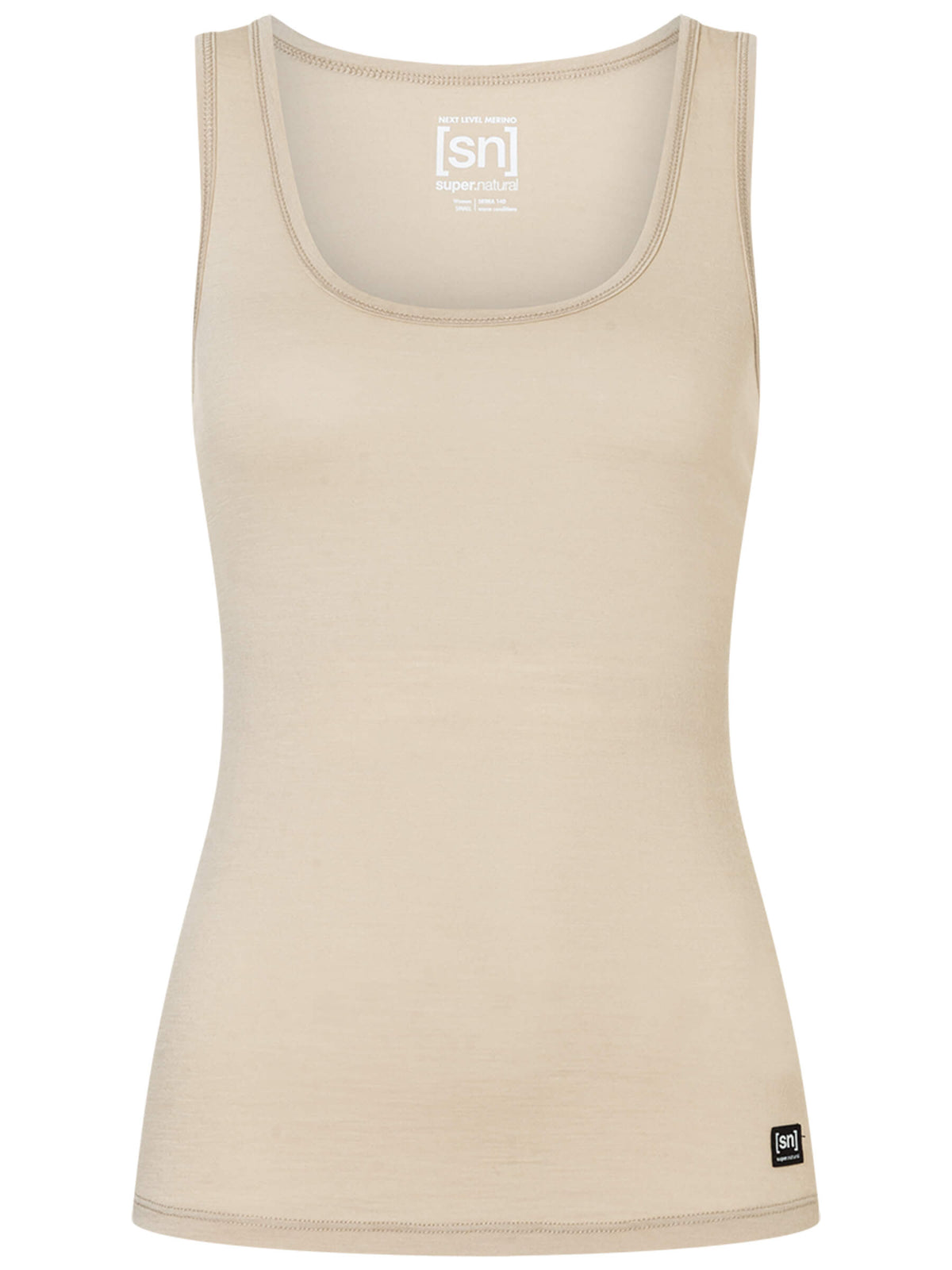 Naisten Sierra140 Tank merino toppi, väri White Pepper – tuotekuva edestä