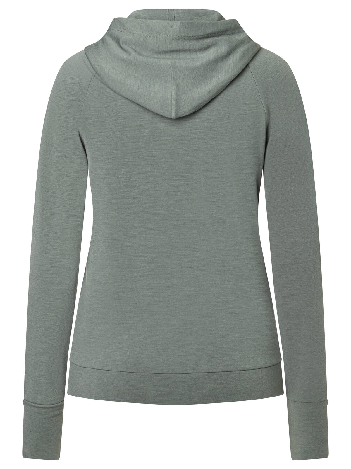 Naisten Everyday Zip merinohuppari, väri Eucalyptus – tuotekuva takaa