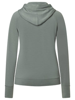 Naisten Everyday Zip merinohuppari, väri Eucalyptus – tuotekuva takaa