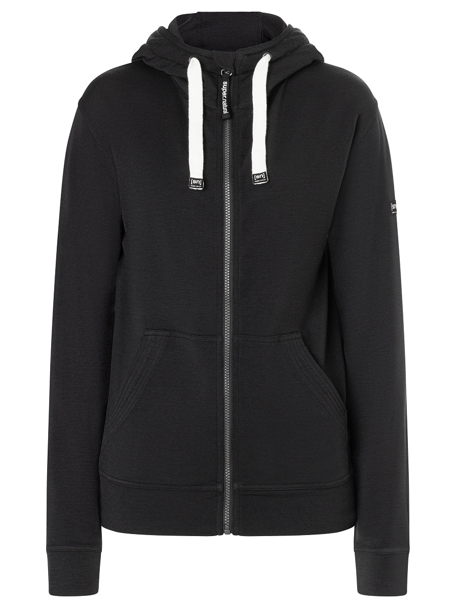 NAISTEN SOLUTION DWR HOODIE VETTÄHYLKIVÄ MERINOHUPPARI