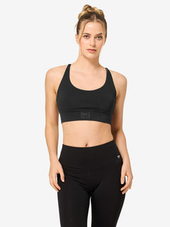 Naisten All Day Super Top merinotoppi, väri Jet Black – mallin päällä