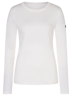 Naisten Casual Bio Cotton LS puuvilla-merinopaita, väri Bright White – tuotekuva edestä